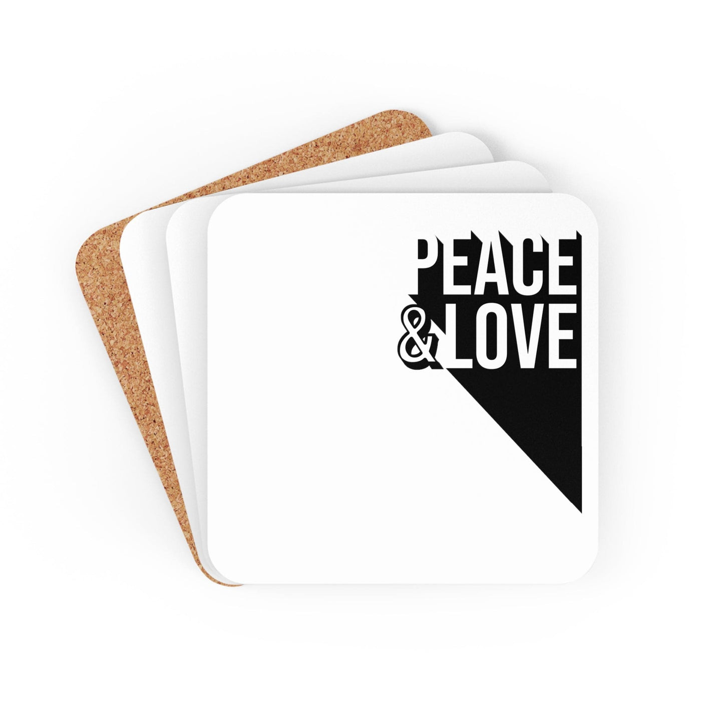 Coaster Set Of 4 For Drinks Peace And Love Print - Decorative | Coasters