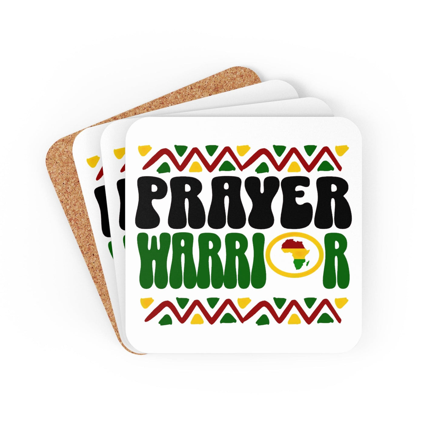 Coaster Set Of 4 For Drinks Prayer Warrior Africa Inspiration Illustration