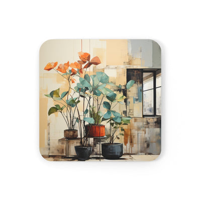 Coaster Set Of 4 For Drinks Rustic Botanical Plants - Decorative | Coasters