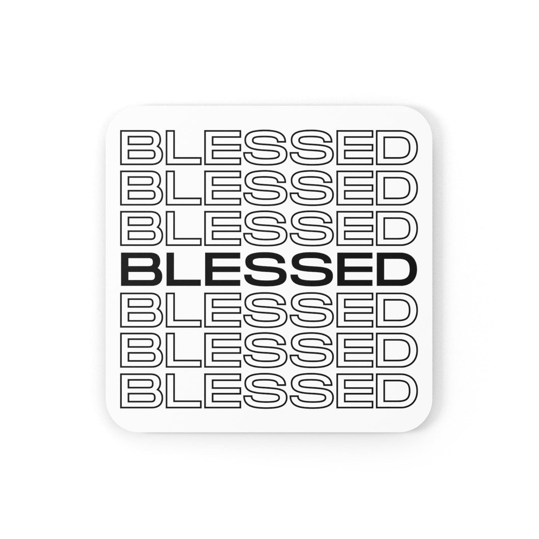 Coaster Set of 4 for Drinks Stacked Blessed Print - Decorative | Coasters