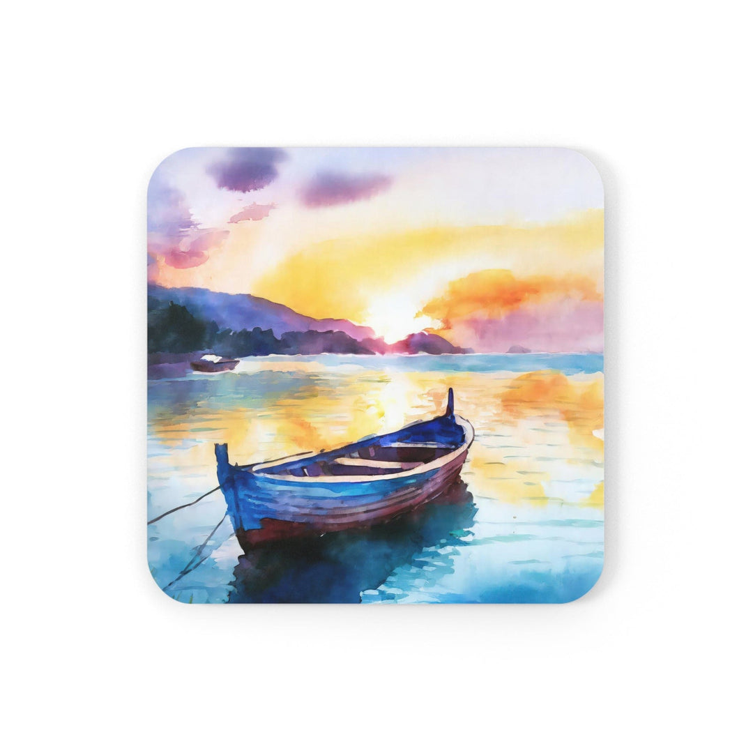 Coaster Set of 4 for Drinks Sunset by the Sea Print - Decorative | Coasters