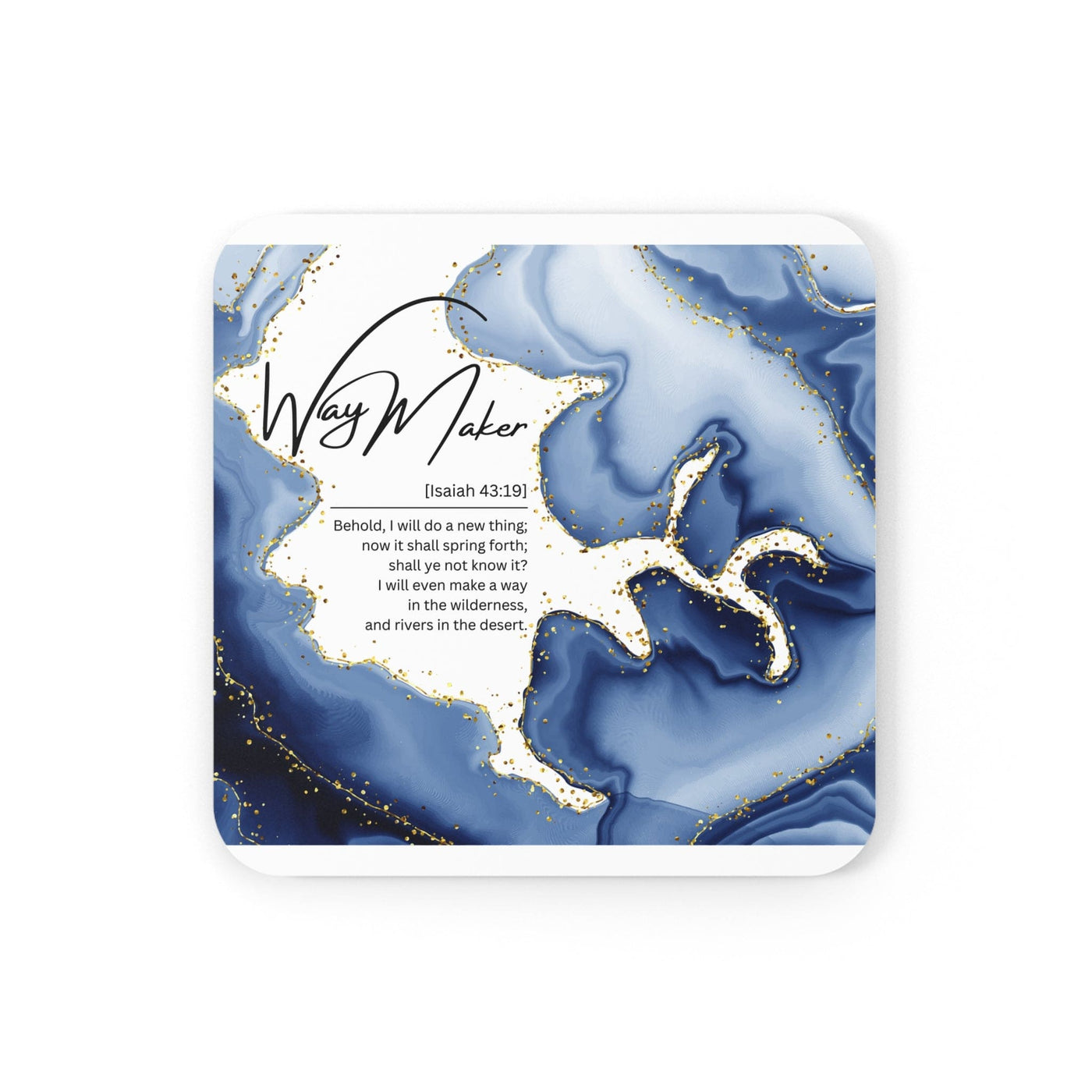 Coaster Set Of 4 For Drinks Way Maker Blue Design - Decorative | Coasters