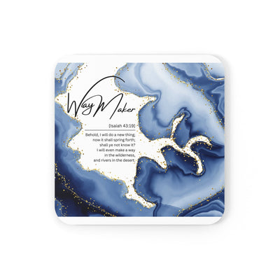 Coaster Set Of 4 For Drinks Way Maker Blue Design - Decorative | Coasters