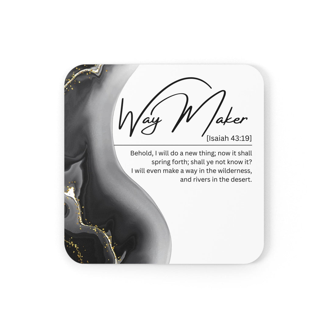 Coaster Set of 4 for Drinks Way Maker Grey Print - Decorative | Coasters