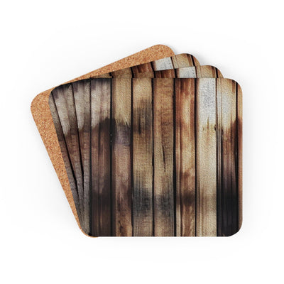 Coaster Set Of 4 For Drinks Wood Grain Pattern - Decorative | Coasters