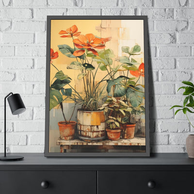 Contemporary Botanical Art Print - Earthy Rustic Potted Plants - Decorative |