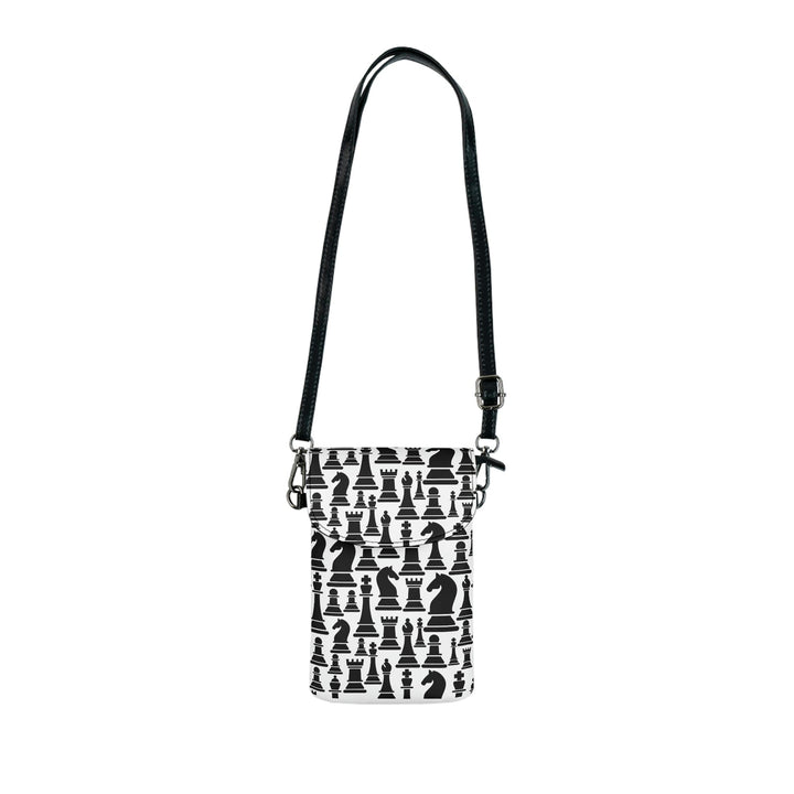 Crossbody Cell Phone Purse Black and White Chess Print - Bags | Crossbody Bags