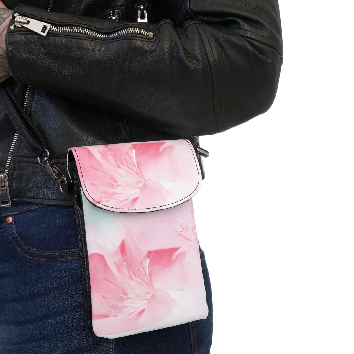 Crossbody Cell Phone Purse Pink Flower Bloom Peaceful Spring Nature - Bags