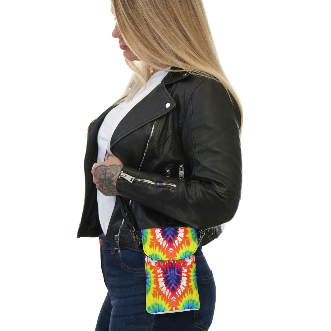 Crossbody Cell Phone Purse Psychedelic Rainbow Tie Dye - Bags