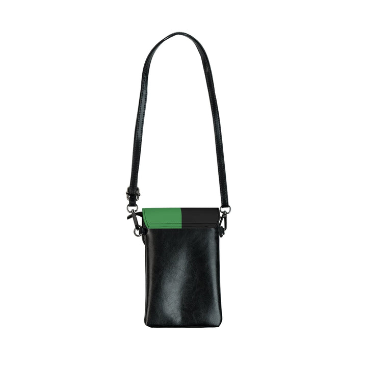 Crossbody Cell Phone Wallet Black Red Green Stripped - Bags/Crossbody Bags