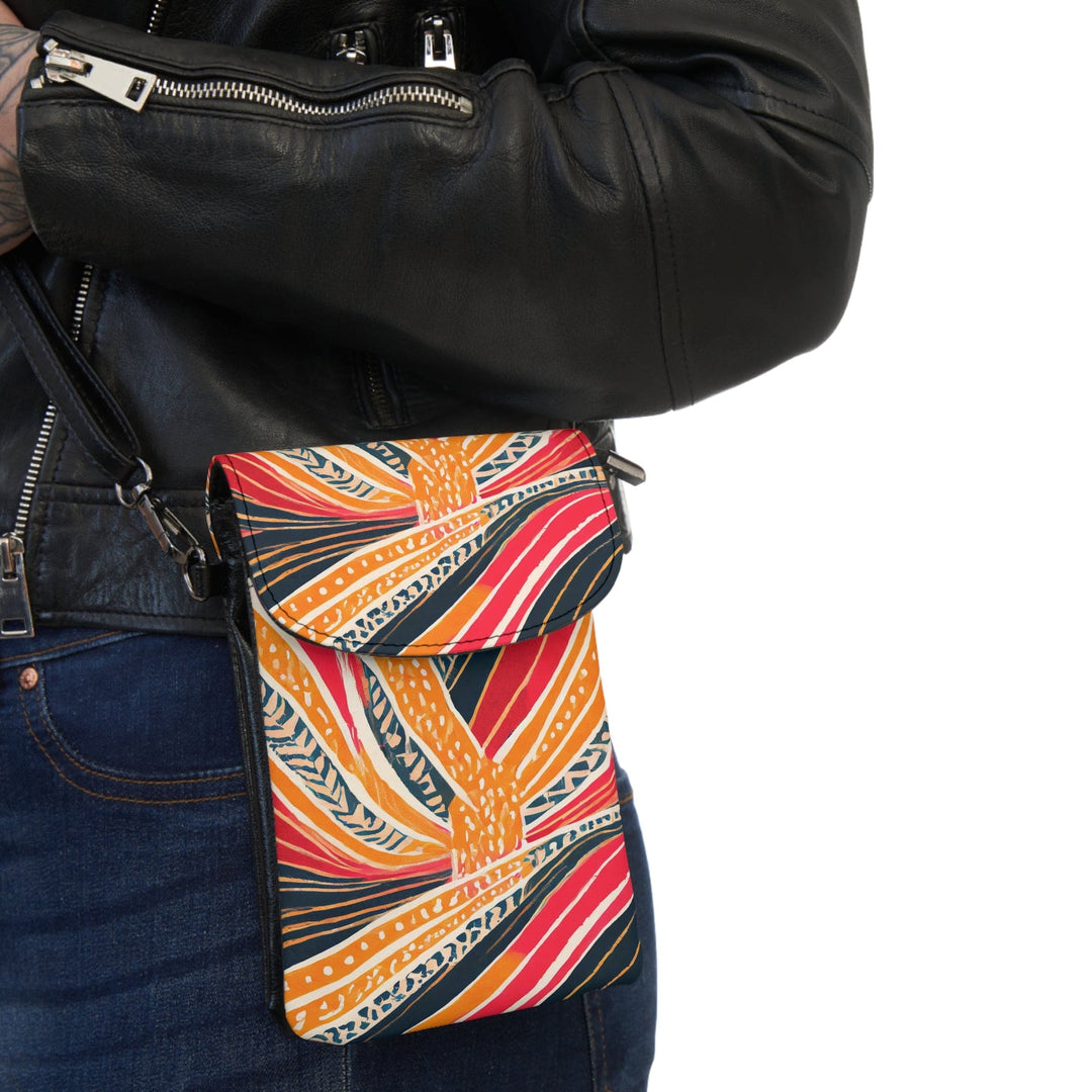 Crossbody Cell Phone Wallet Boho Multicolor Print - Bags/Crossbody Bags