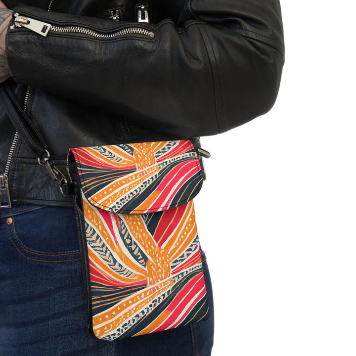 Crossbody Cell Phone Wallet Boho Multicolor Print - Bags/Crossbody Bags