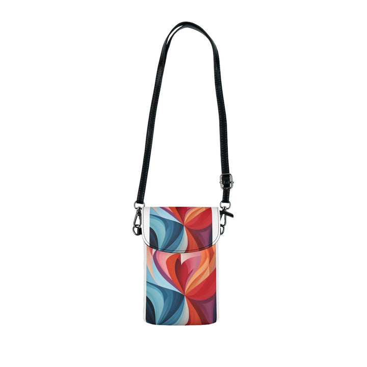 Crossbody Cell Phone Wallet Multicolor Heart Print - Bags/Crossbody Bags