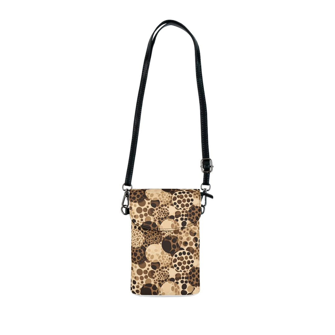 Crossbody Bag Small Cell Phone Purse - Beige and Brown Leopard Spots