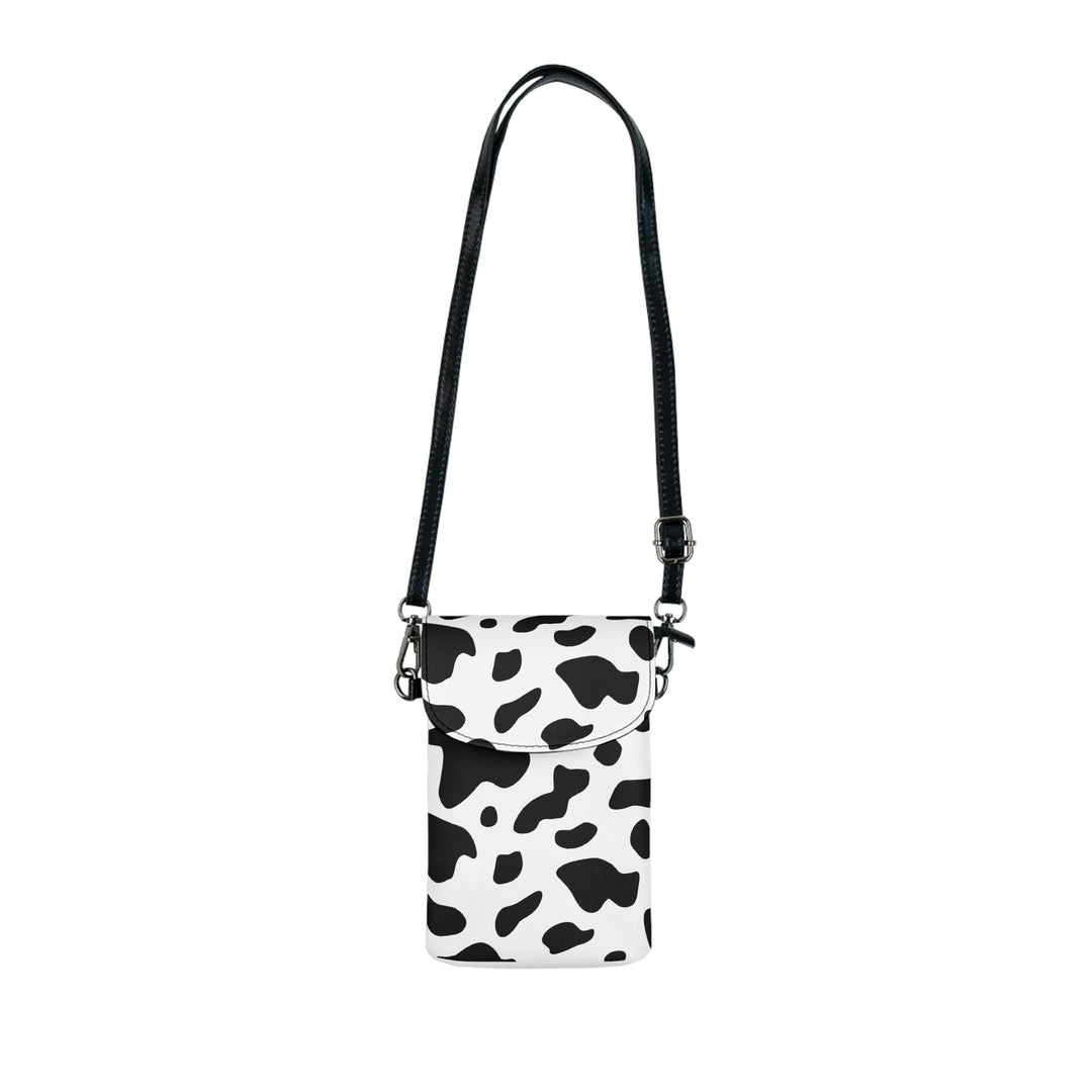 Crossbody Bag Small Cell Phone Purse - Black and White Abstract Cow Print