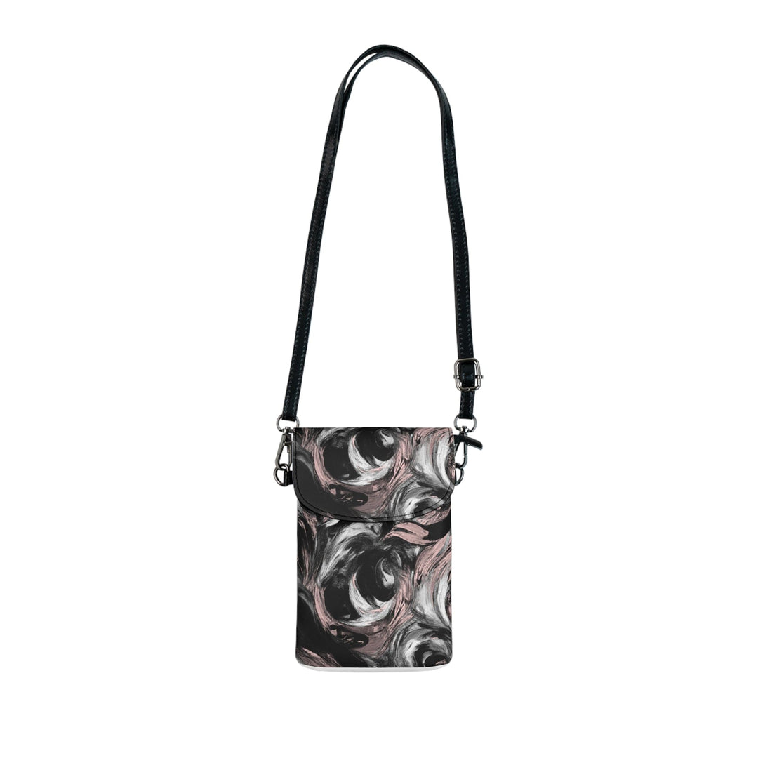 Crossbody Bag Small Cell Phone Purse - Black Pink White Abstract Pattern - Bags