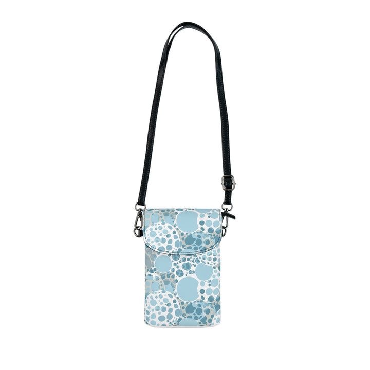 Crossbody Bag Small Cell Phone Purse - Blue and White Circular Spotted