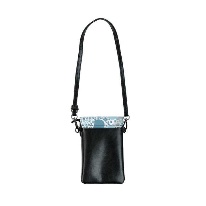 Crossbody Bag Small Cell Phone Purse - Blue and White Circular Spotted