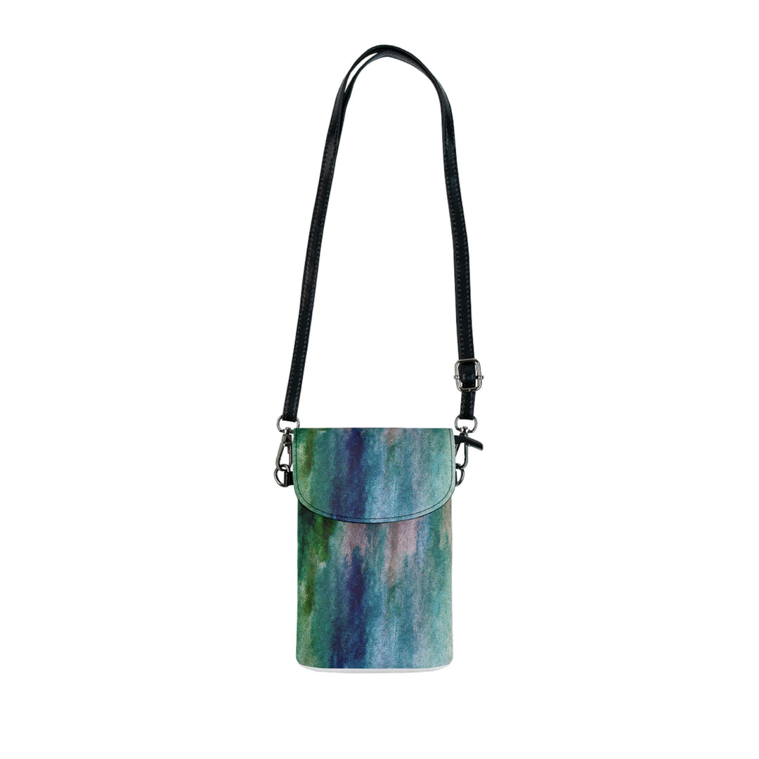 Crossbody Bag Small Cell Phone Purse - Blue Hue Watercolor Abstract Print