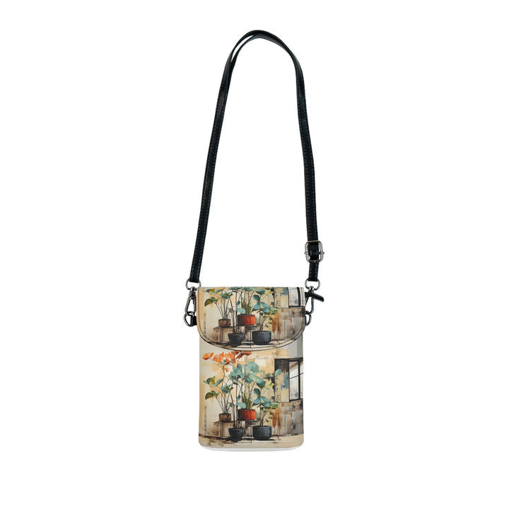 Crossbody Bag Small Cell Phone Purse - Contemporary Botanical Earthy Rustic