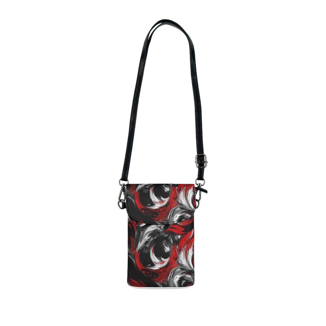 Crossbody Bag Small Cell Phone Purse - Decorative Black Red White Abstract