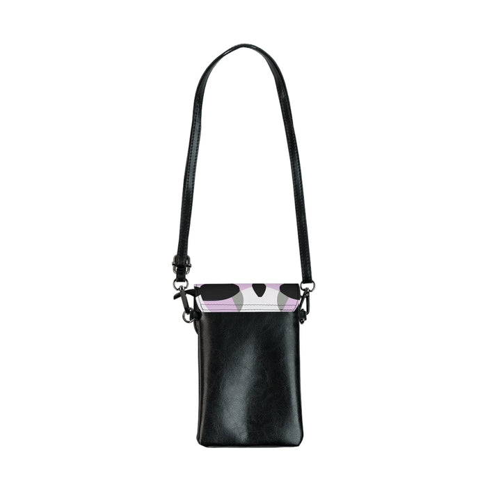 Crossbody Bag Small Cell Phone Purse - Geometric Lavender and Black Pattern