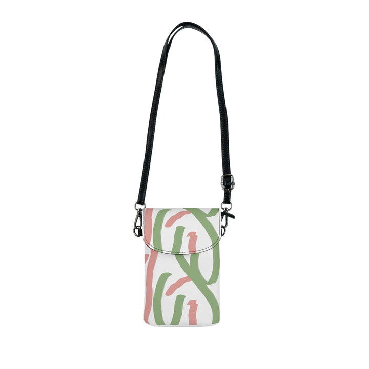 Crossbody Bag Small Cell Phone Purse - Green Mauve Abstract Brush Stroke