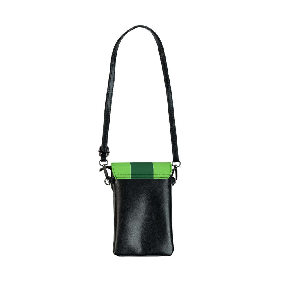 Crossbody Bag Small Cell Phone Purse - Lime Forest Irish Green Colorblock