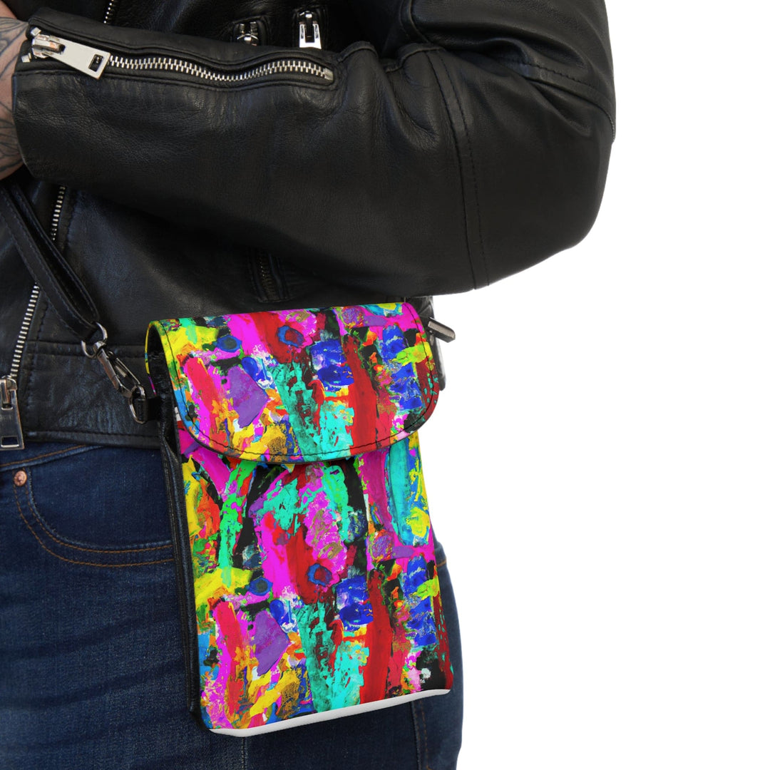 Crossbody Bag Small Cell Phone Purse - Multicolor Abstract Expression Pattern