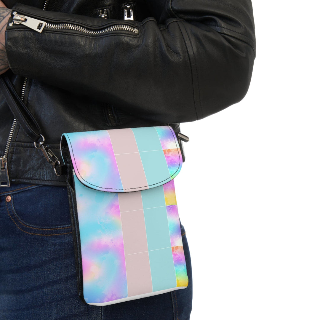 Crossbody Bag Small Cell Phone Purse - Pastel Colorblock Watercolor