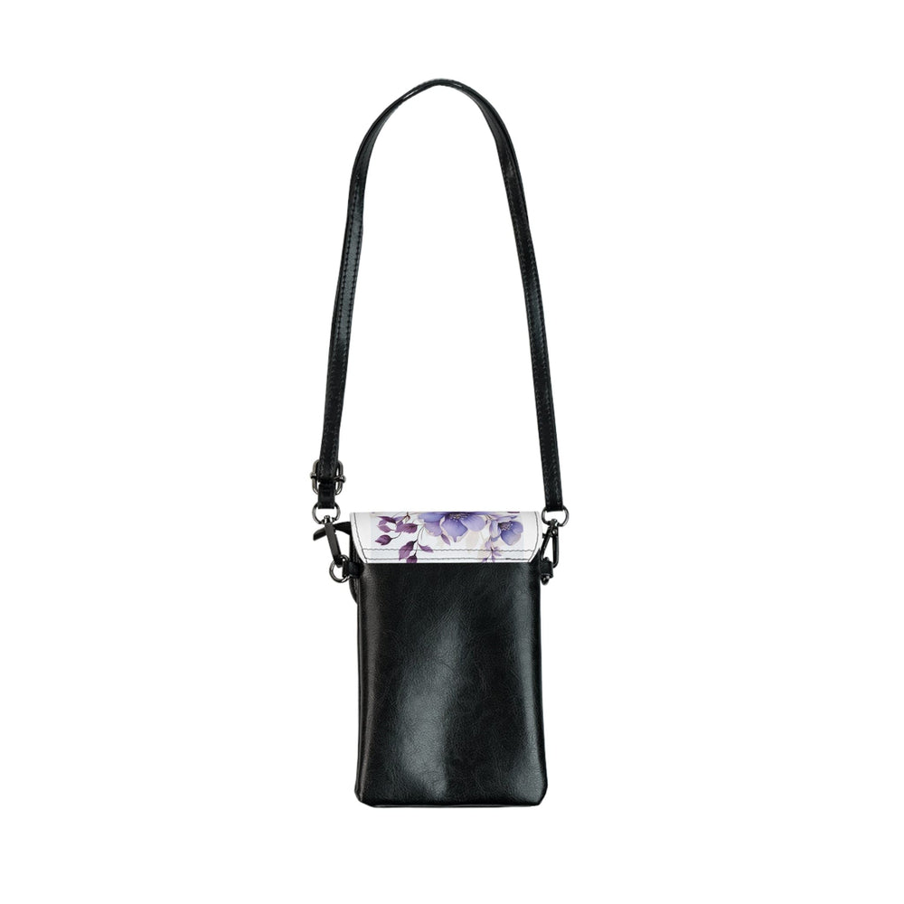 Crossbody Bag Small Cell Phone Purse - Purple and Violet Botanical Blooms: