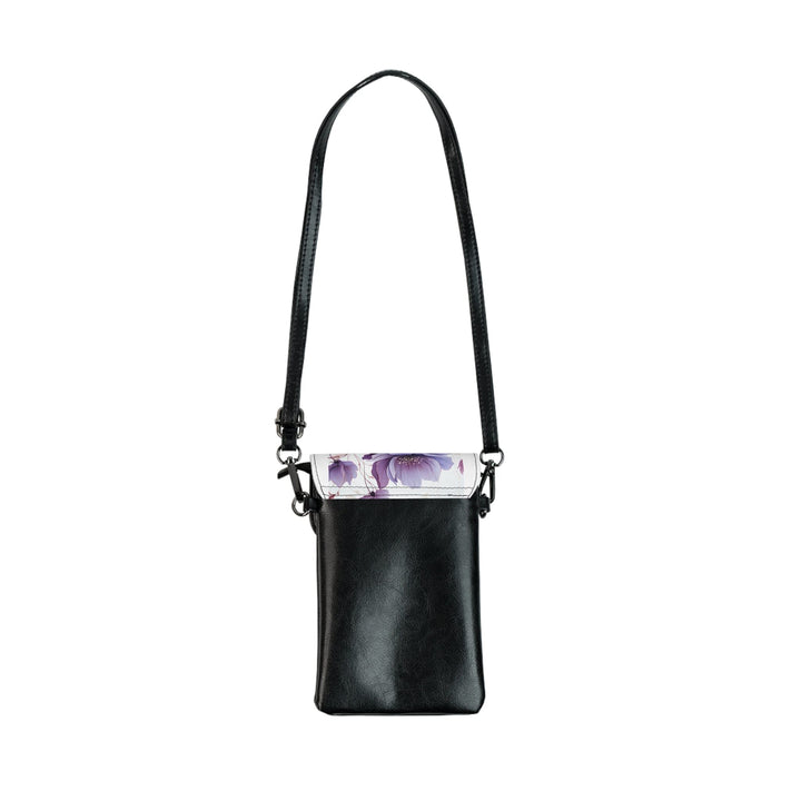 Crossbody Bag Small Cell Phone Purse - Purple and Violet Botanical Blooms: