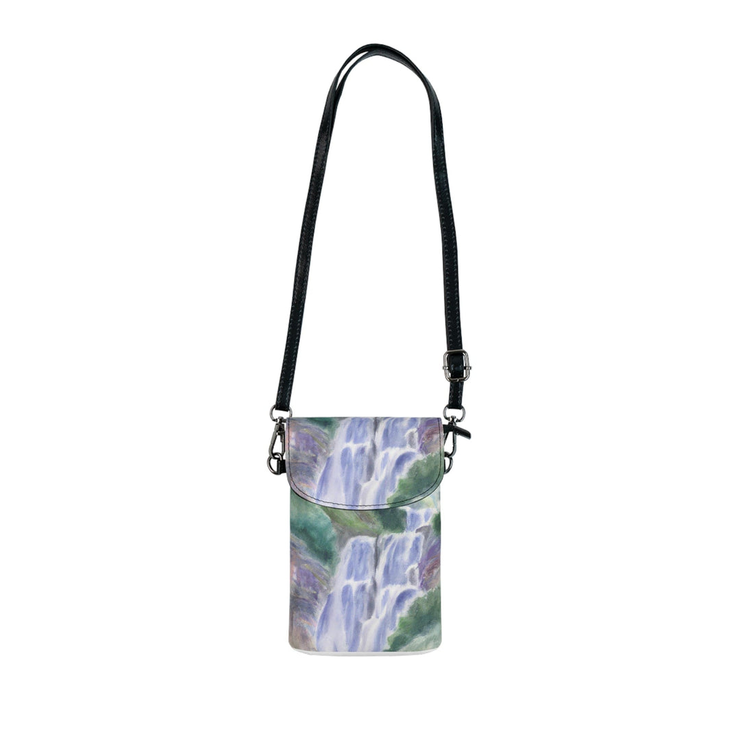 Crossbody Bag Small Cell Phone Purse - Purple Watercolor Waterfall Green