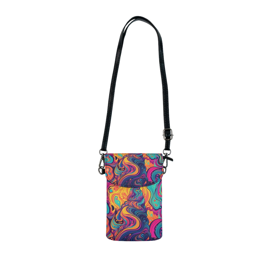 Crossbody Cell Phone Wallet Vibrant Psychedelic Kaleidoscope Boho Print - Bags