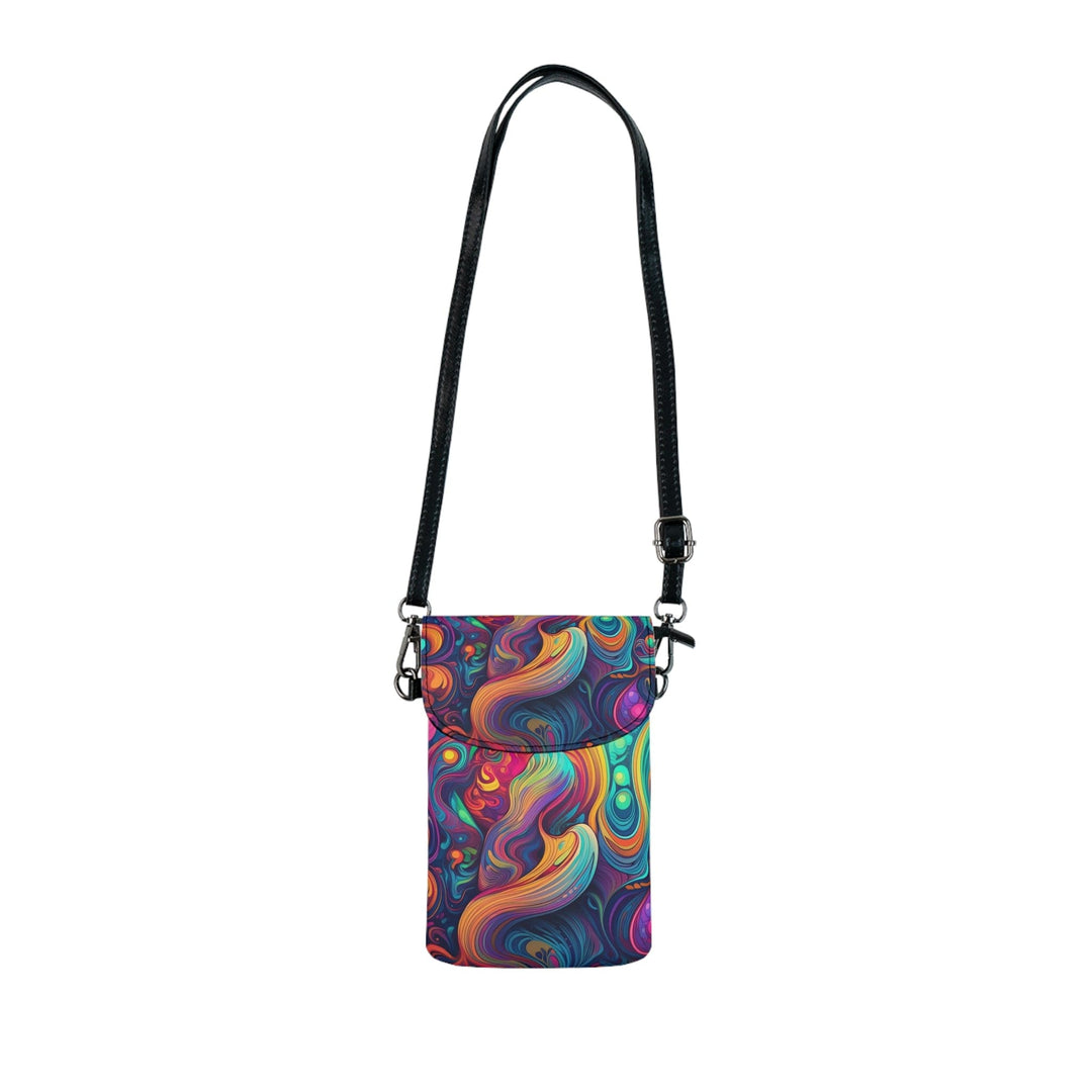 Crossbody Cell Phone Wallet Vibrant Psychedelic Kaleidoscope Boho Print - Bags