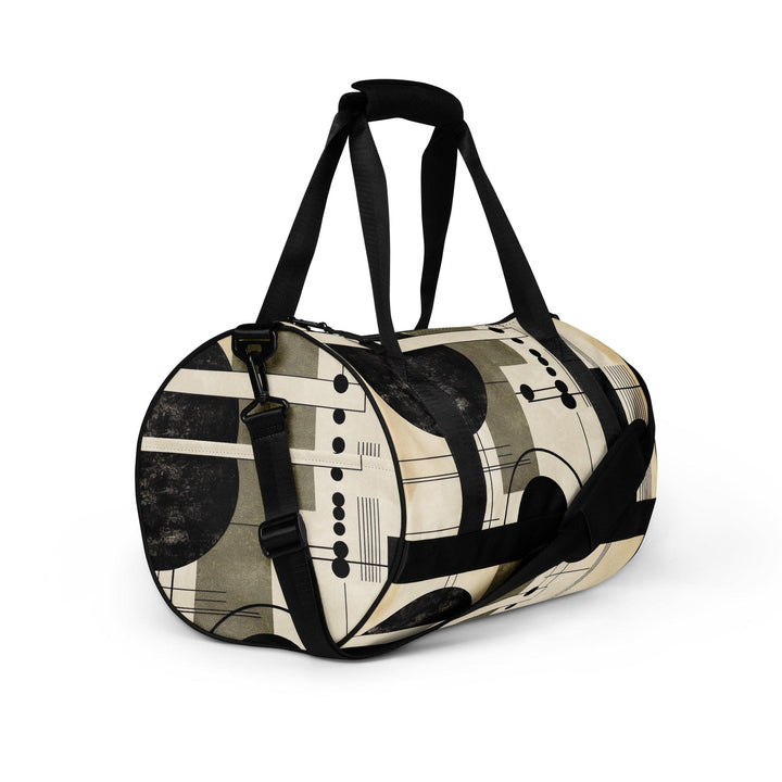 Crossbody Water-resistant Travel Bag - Abstract Black Beige Brown - Bags/Travel