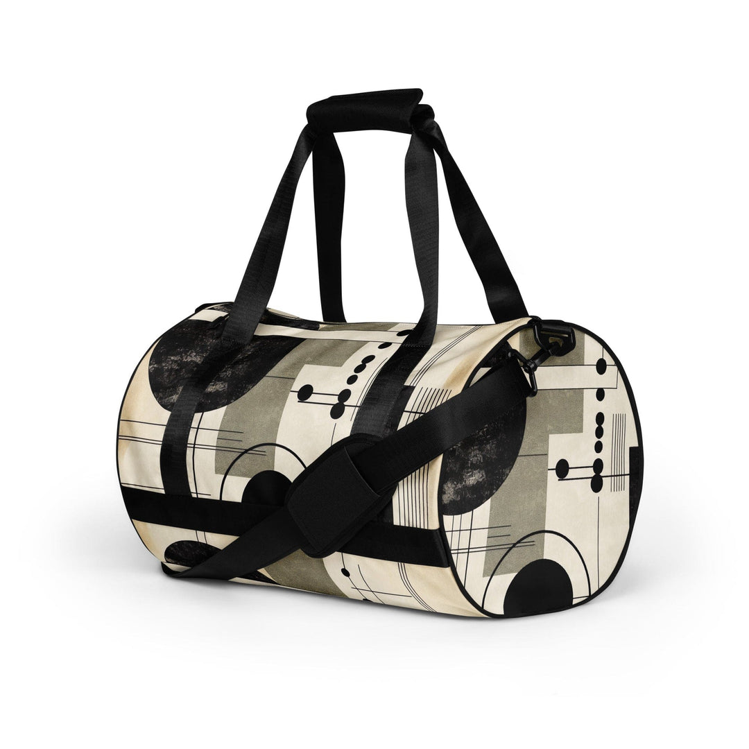 Crossbody Water-resistant Travel Bag - Abstract Black Beige Brown - Bags/Travel