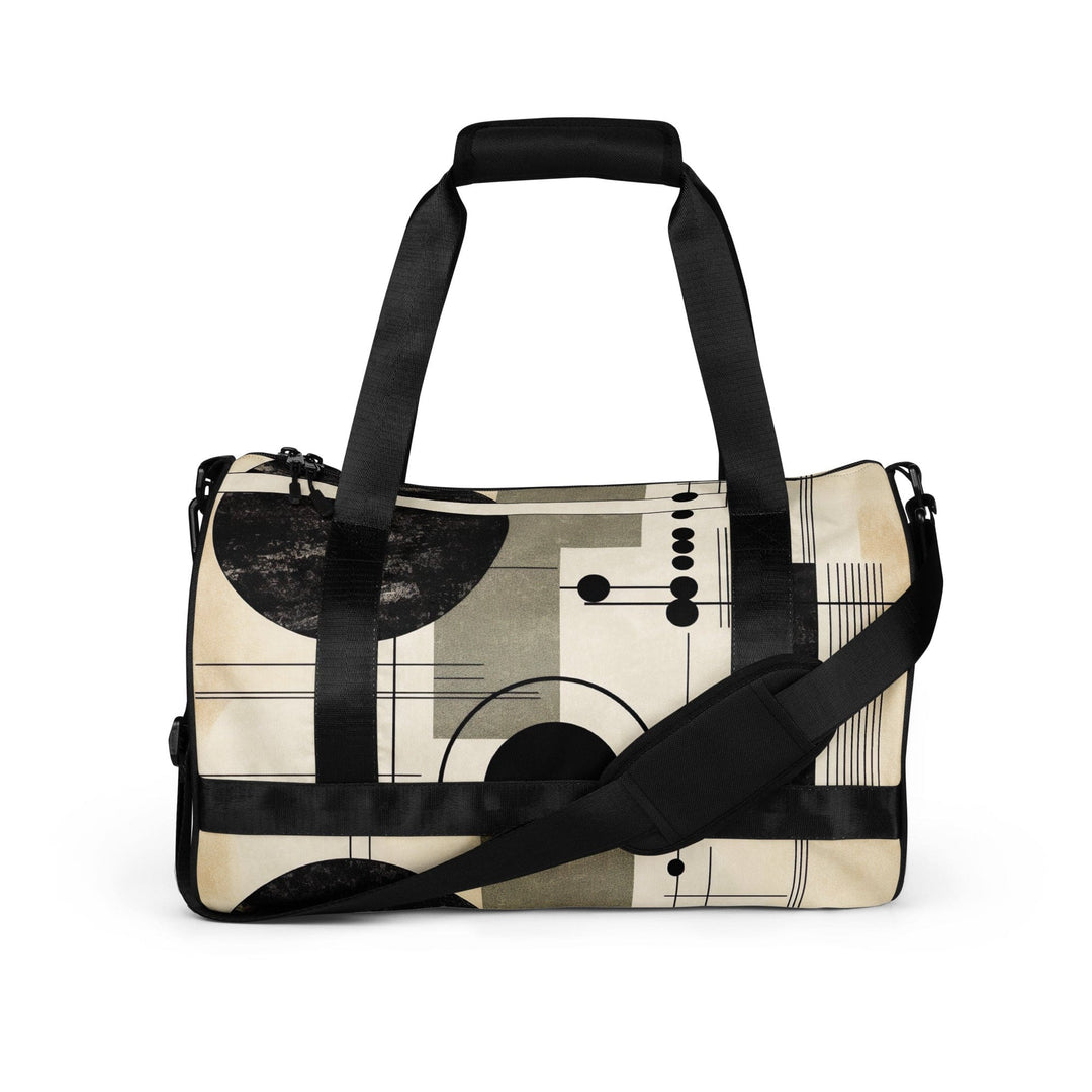 Crossbody Water-resistant Travel Bag - Abstract Black Beige Brown - Bags/Travel