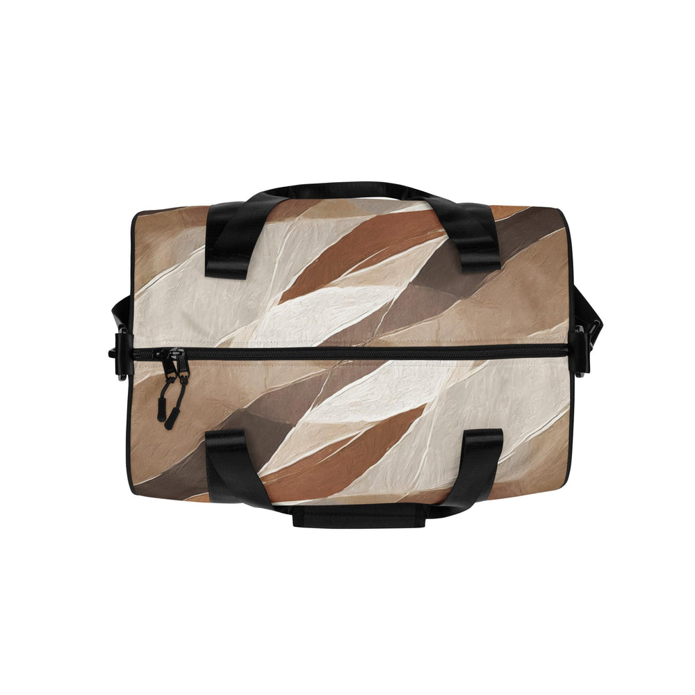 Crossbody Water-resistant Travel Bag - Abstract Taupe Brown Textured - Bags