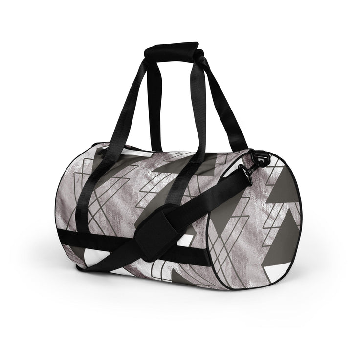 Crossbody Water-resistant Travel Bag Ash Grey and White Triangular - Bags