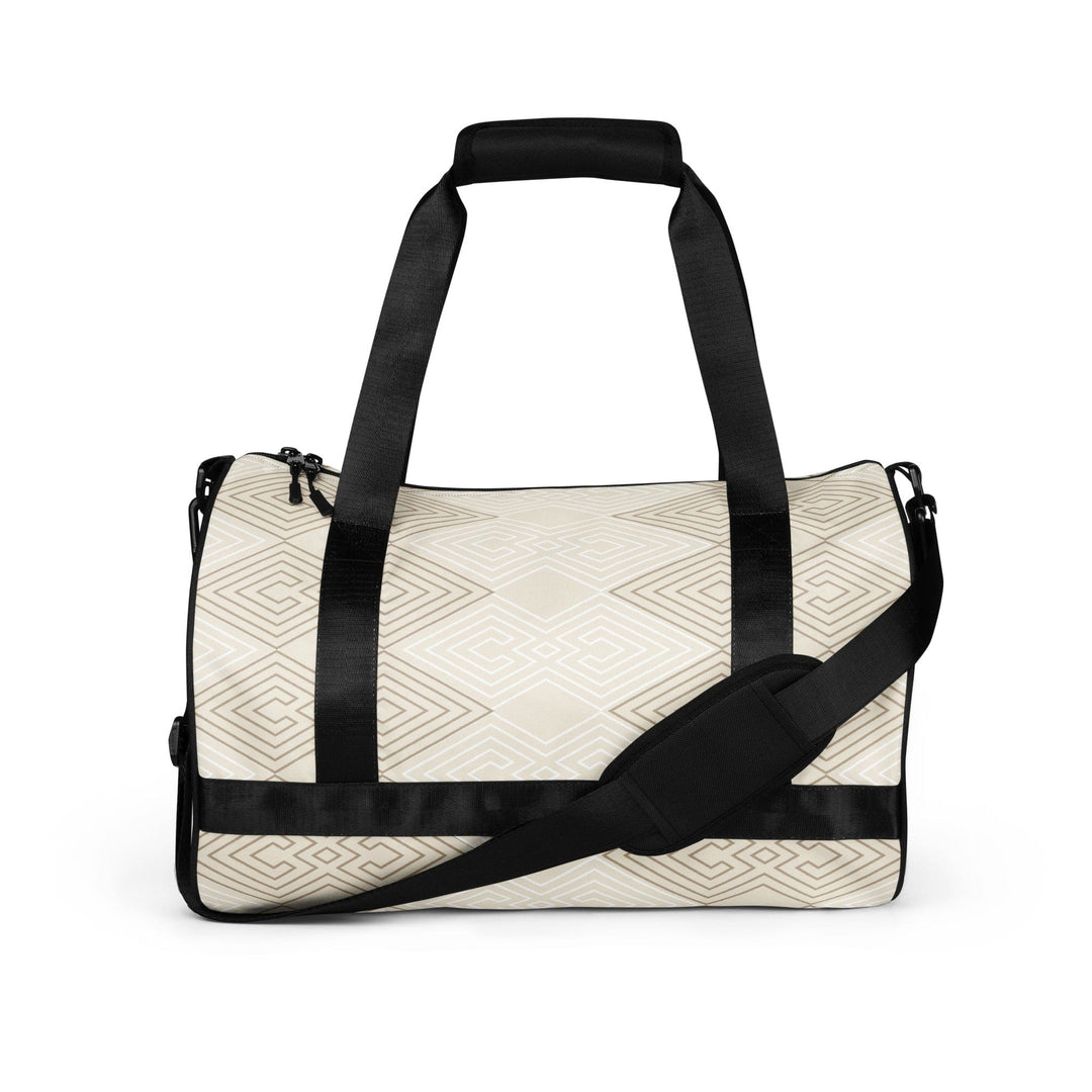 Crossbody Water-resistant Travel Bag Beige and White Tribal - Bags | Travel