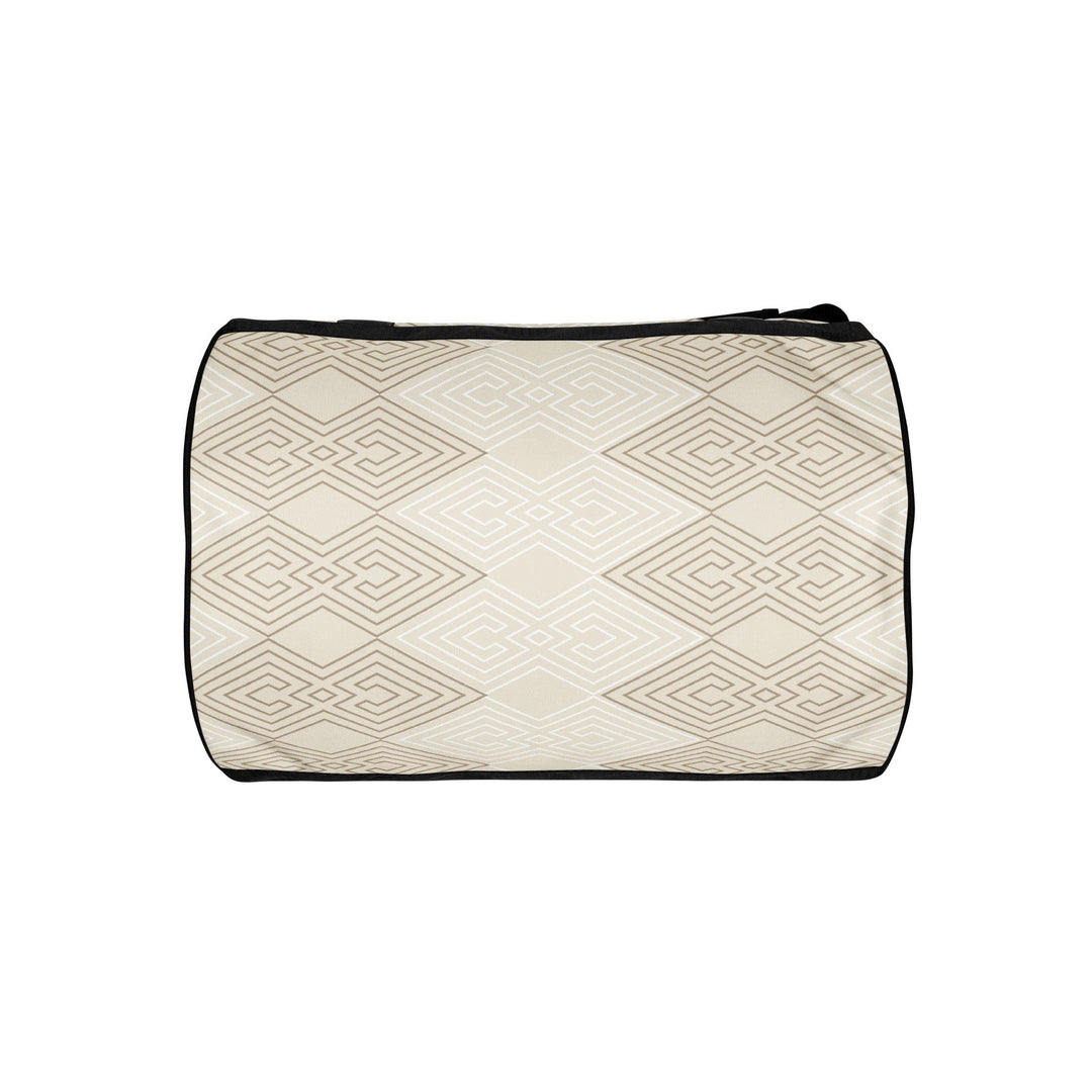 Crossbody Water-resistant Travel Bag Beige and White Tribal - Bags | Travel