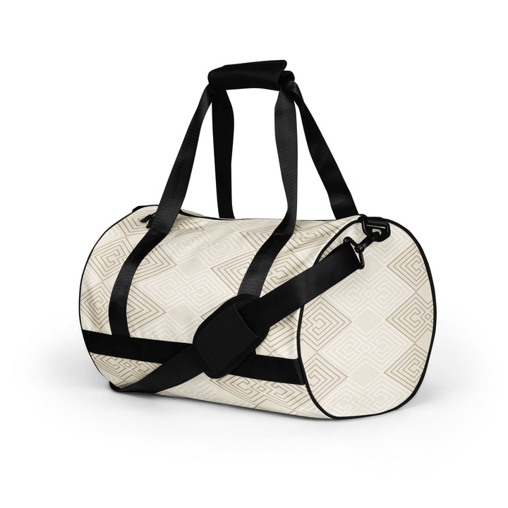 Crossbody Water-resistant Travel Bag Beige and White Tribal - Bags | Travel