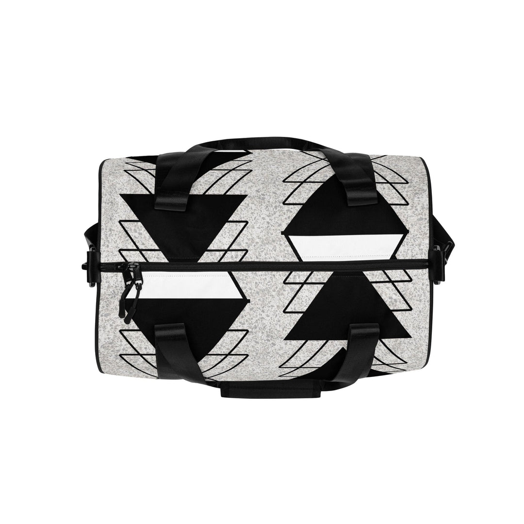 Crossbody Water-resistant Travel Bag - Black and White Ash Grey - Bags/Travel