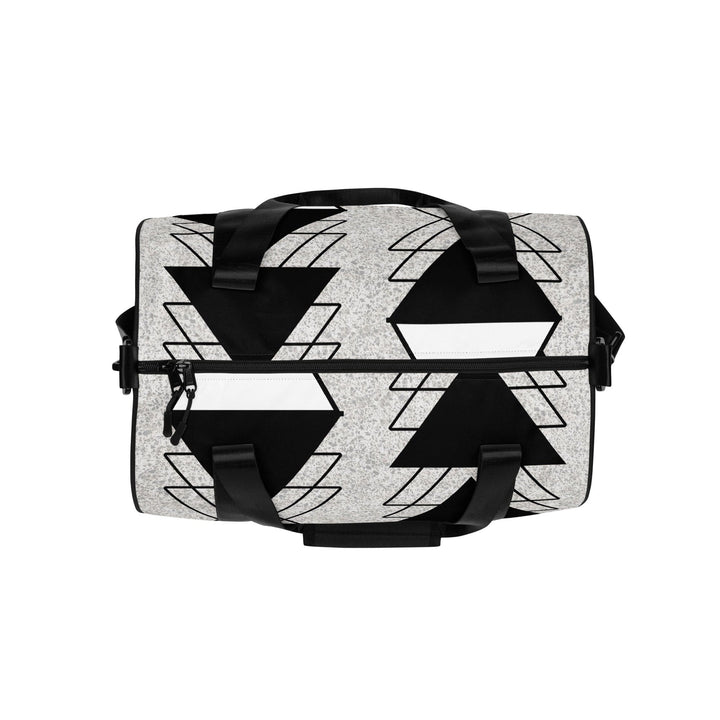 Crossbody Water-resistant Travel Bag - Black and White Ash Grey - Bags/Travel