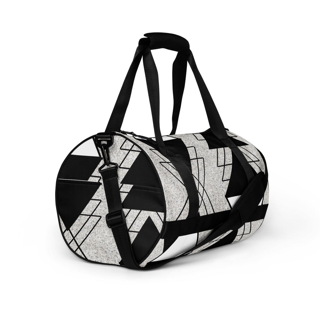 Crossbody Water-resistant Travel Bag - Black and White Ash Grey - Bags/Travel