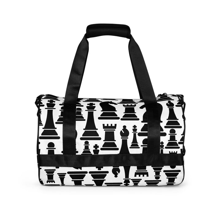 Crossbody Water-resistant Travel Bag Black and White Chess Print - Bags