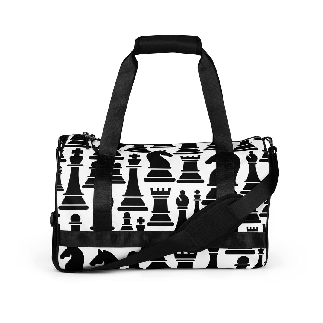 Crossbody Water-resistant Travel Bag Black and White Chess Print - Bags