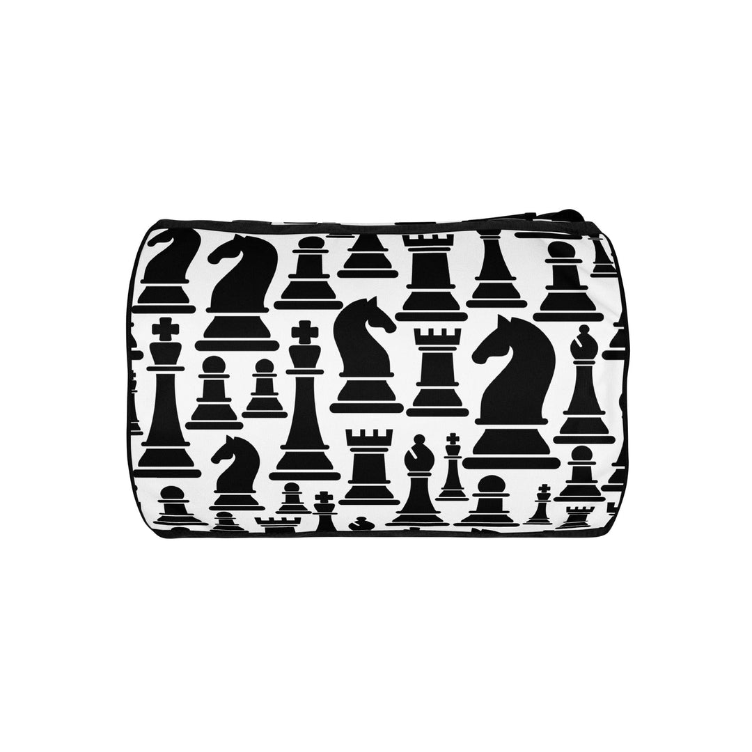 Crossbody Water-resistant Travel Bag Black and White Chess Print - Bags