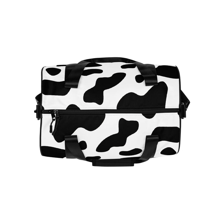 Crossbody Water-resistant Travel Bag Black White Cow Print - Bags | Travel Bags